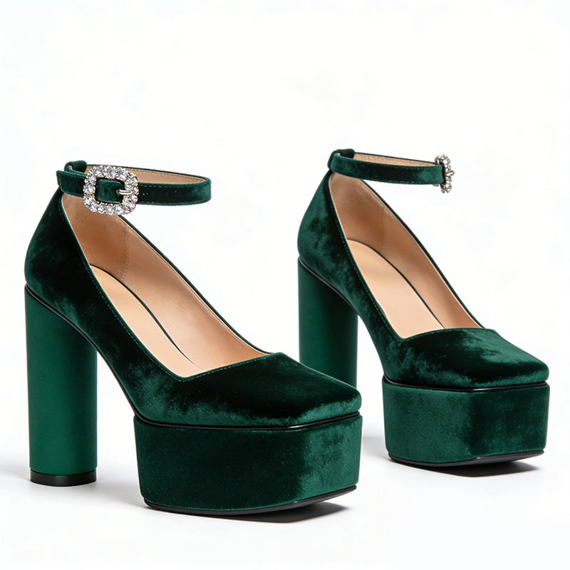 Block Heel Retro Exquisite Women's High Heels