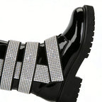 Glamorous Rhinestone Women's Low Boots