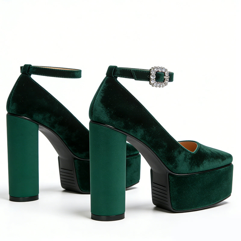 Block Heel Retro Exquisite Women's High Heels