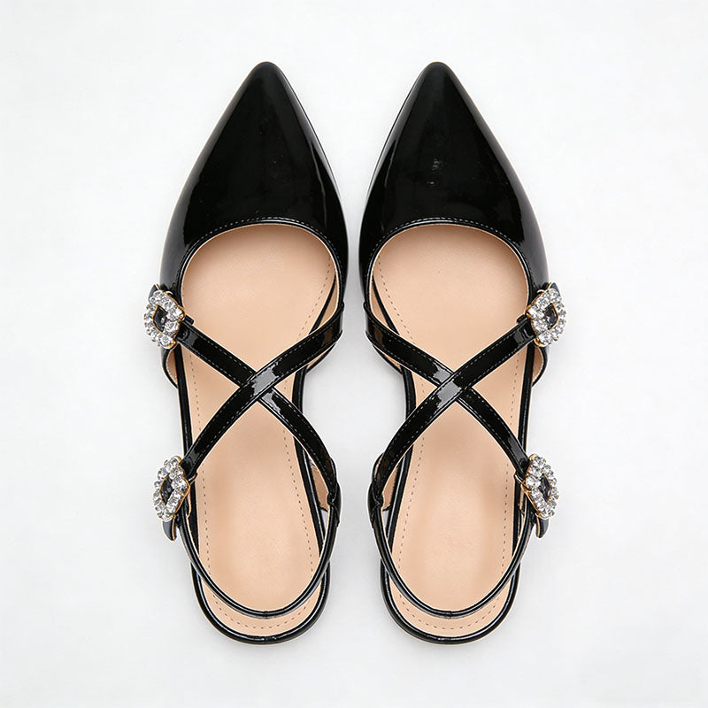 Pointed Toe Slingback Flats Party Date Footwear