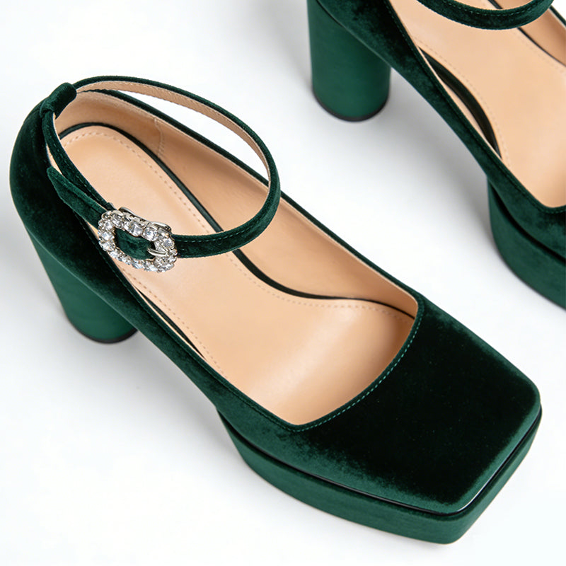 Block Heel Retro Exquisite Women's High Heels
