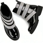 Glamorous Rhinestone Women's Low Boots