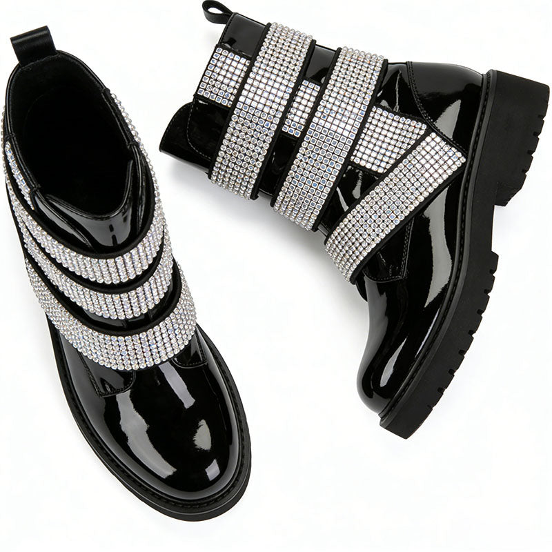 Glamorous Rhinestone Women's Low Boots