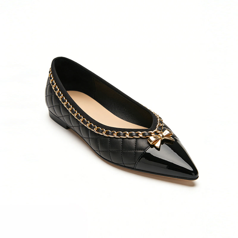 Elegant Temperament Commuter Versatile Pointed Toe Ballet Flats