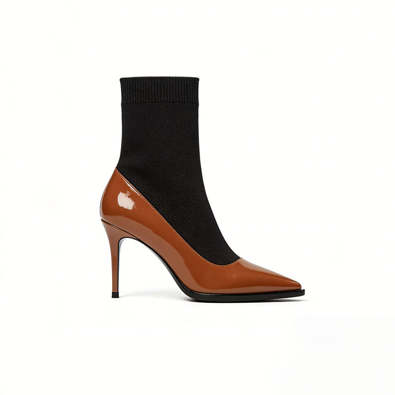 Elegant Stiletto Heel Patchwork Women's Low Boots