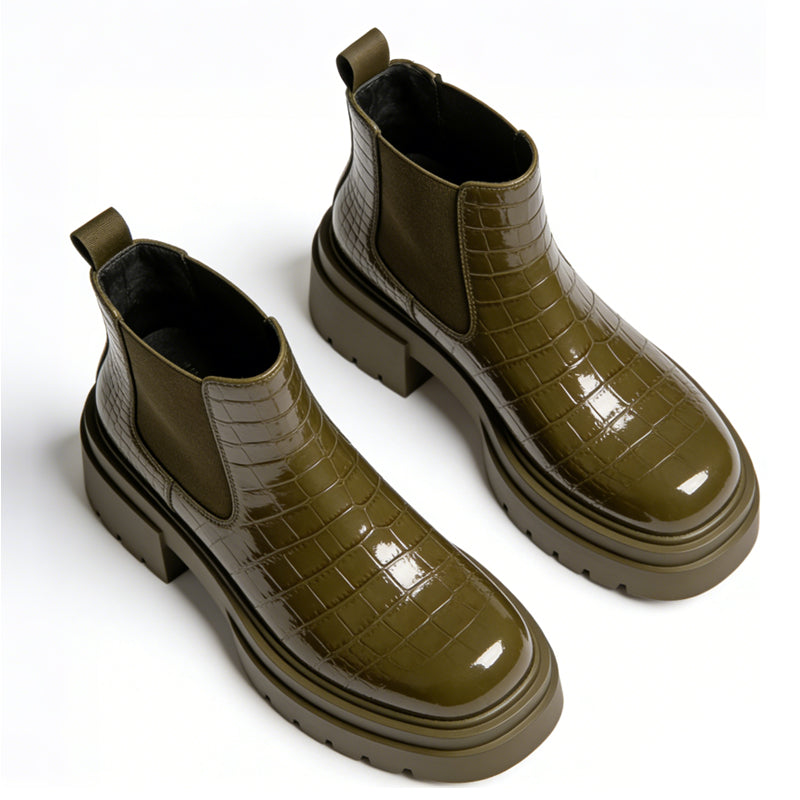 Retro Style Structured Women's Ankle Boots