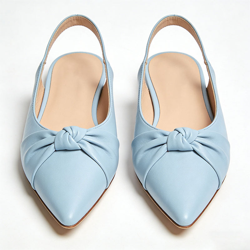 Elegant Chic Pointed Toe Slingback Flats Exquisite Tailoring