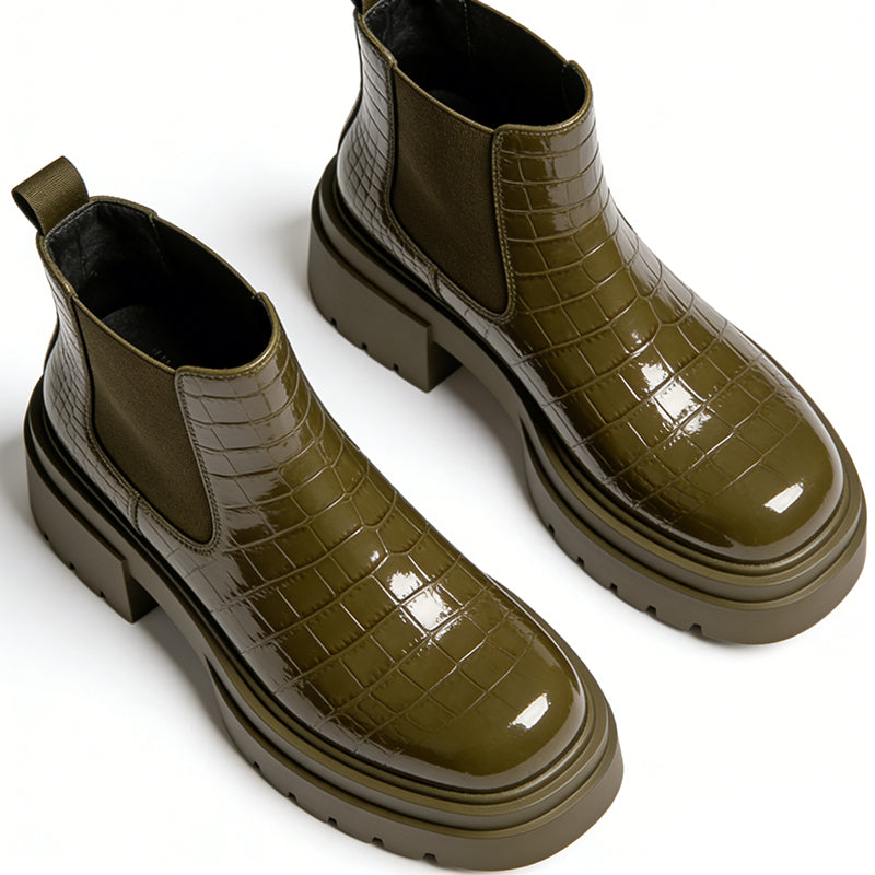 Retro Style Structured Women's Ankle Boots