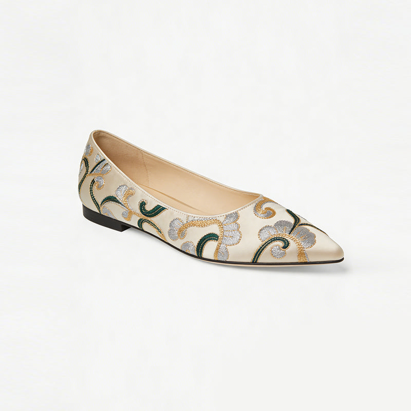 Exquisite Retro Gentle Style Pointed Toe Ballet Flats