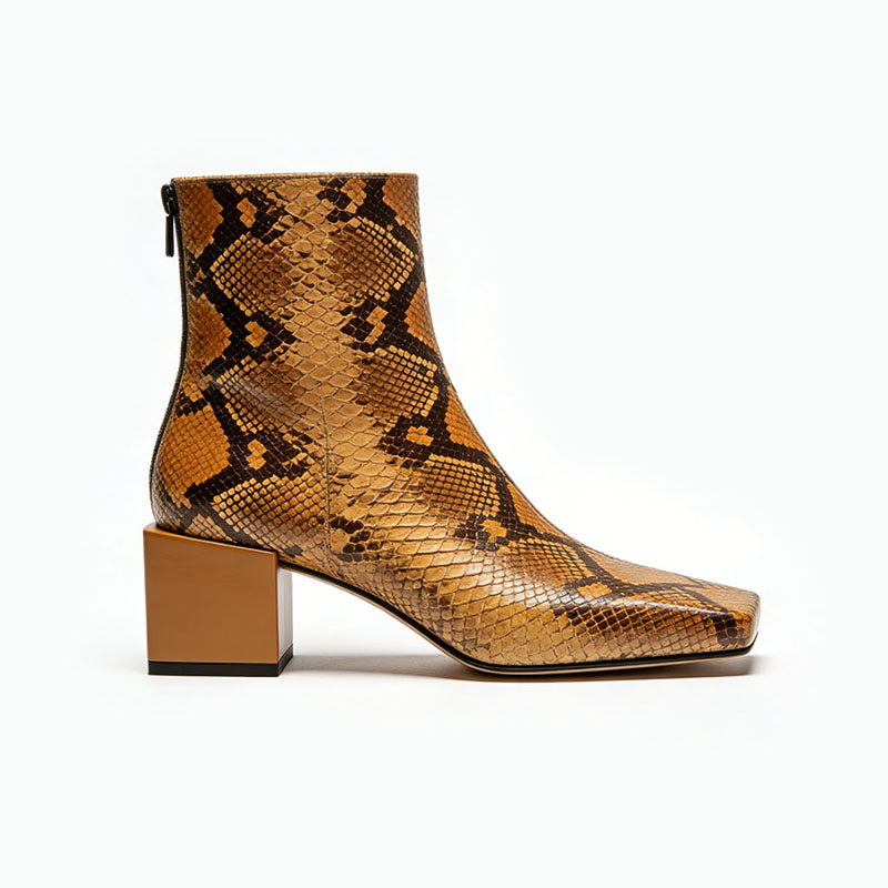 Retro Patterned Women's Low Boots