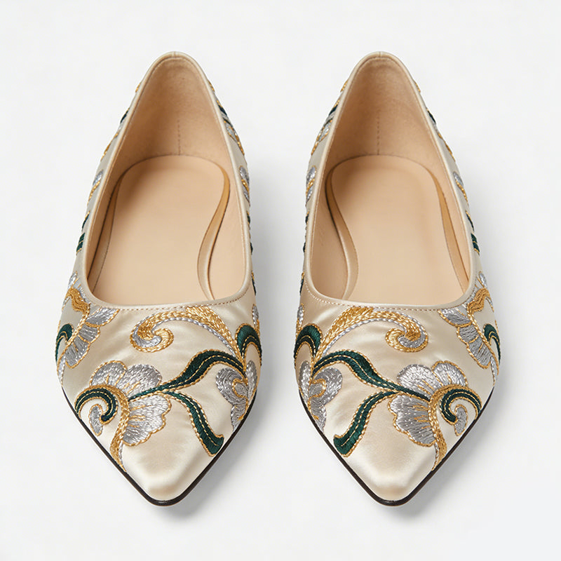 Exquisite Retro Gentle Style Pointed Toe Ballet Flats