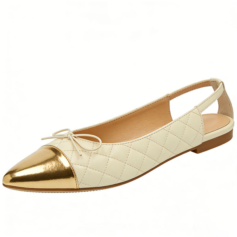 Luxury Pointed Toe Slingback Flats Exquisite Premium Texture