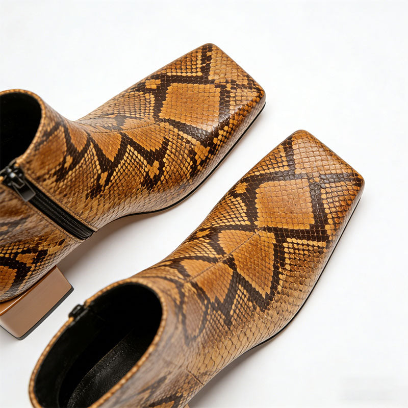 Retro Patterned Women's Low Boots