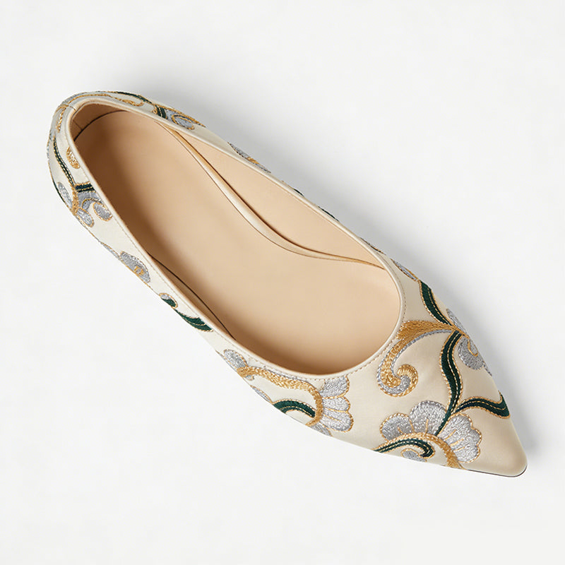 Exquisite Retro Gentle Style Pointed Toe Ballet Flats