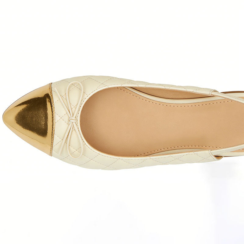 Luxury Pointed Toe Slingback Flats Exquisite Premium Texture