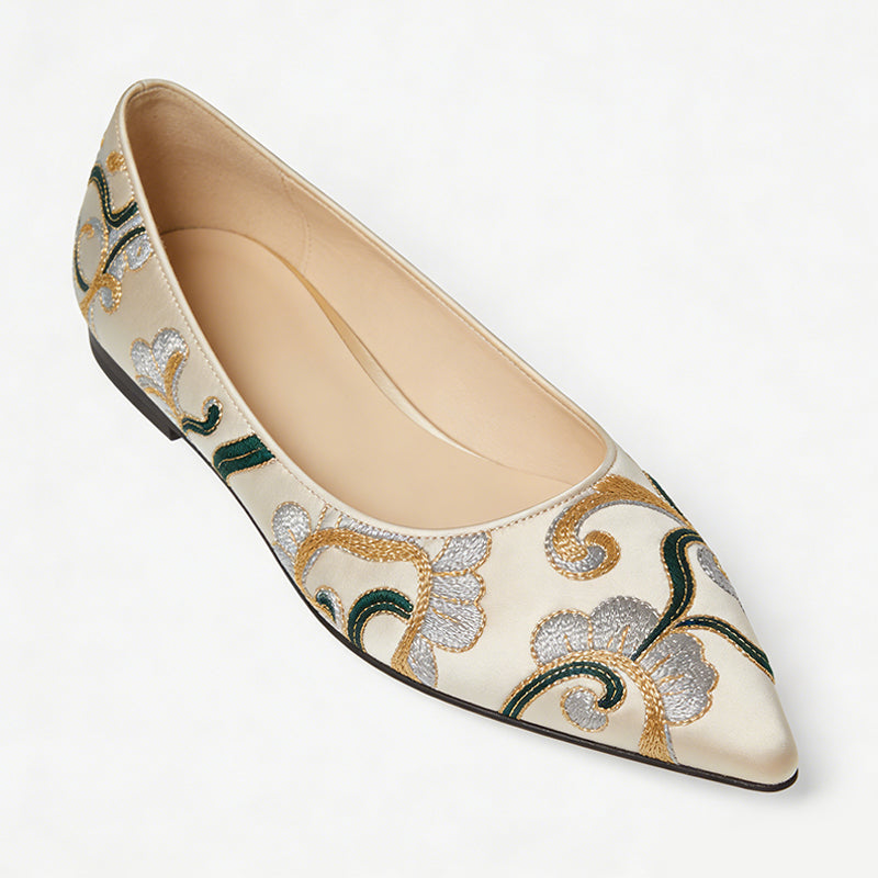Exquisite Retro Gentle Style Pointed Toe Ballet Flats