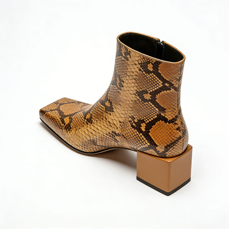 Retro Patterned Women's Low Boots