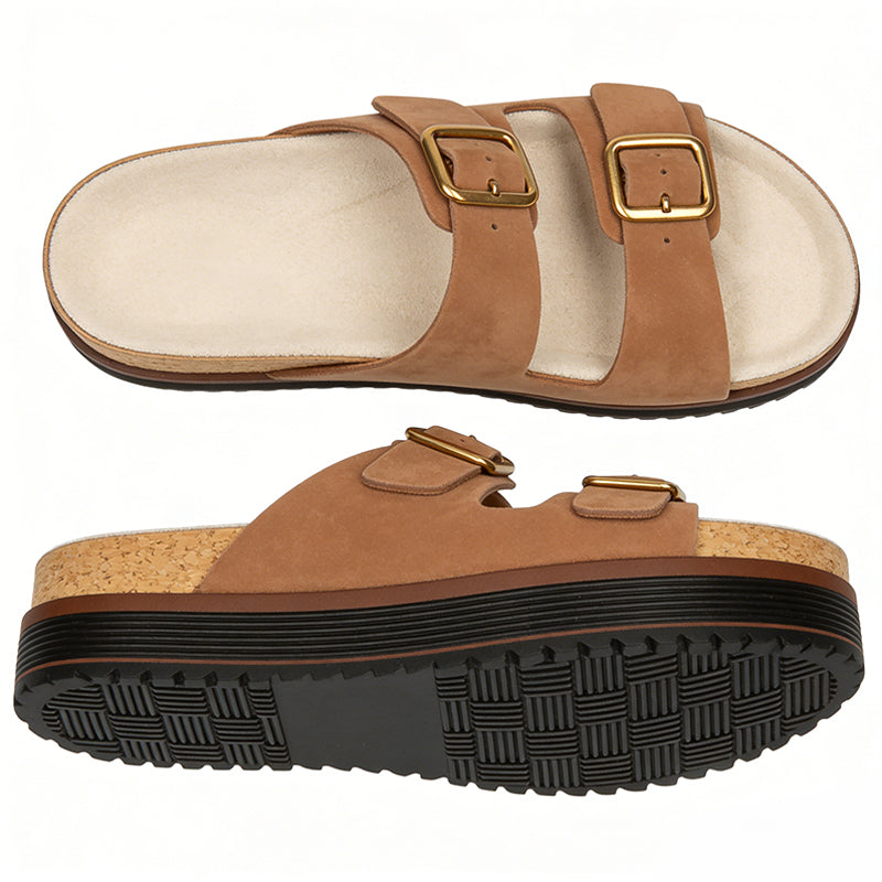 Double Buckle Strap Daily Street Casual Style Women's Slippers