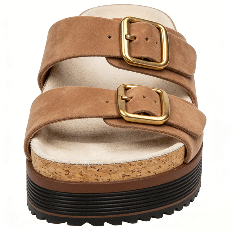 Double Buckle Strap Daily Street Casual Style Women's Slippers