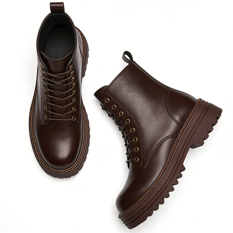Retro Textured Lace Up Women's Ankle Boots