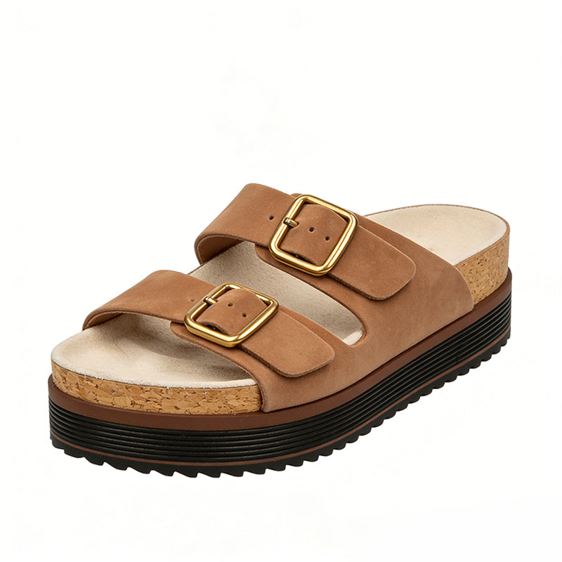Double Buckle Strap Daily Street Casual Style Women's Slippers