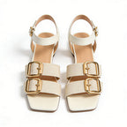 Minimalist Sleek Commuter Casual Comfort Square Toe Flat Sandals