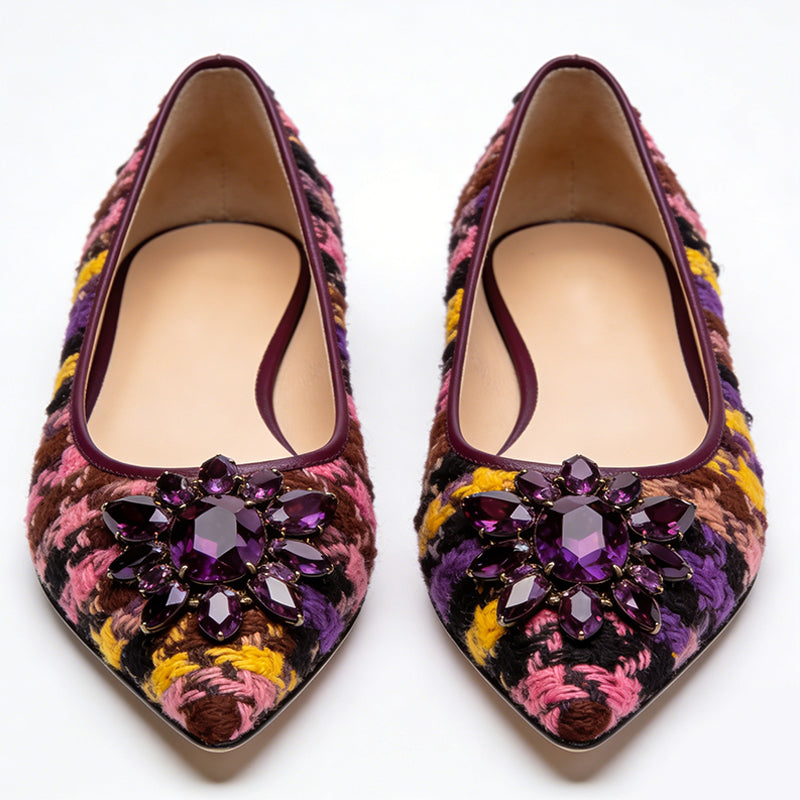 Retro Modern Eye Catching Slimming Pointed Toe Ballet Flats