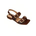 Retro Texture Daily Commuter Versatile Square Toe Flat Sandals