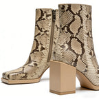 Unique Patterned Women's Low Boots