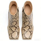 Unique Patterned Women's Low Boots
