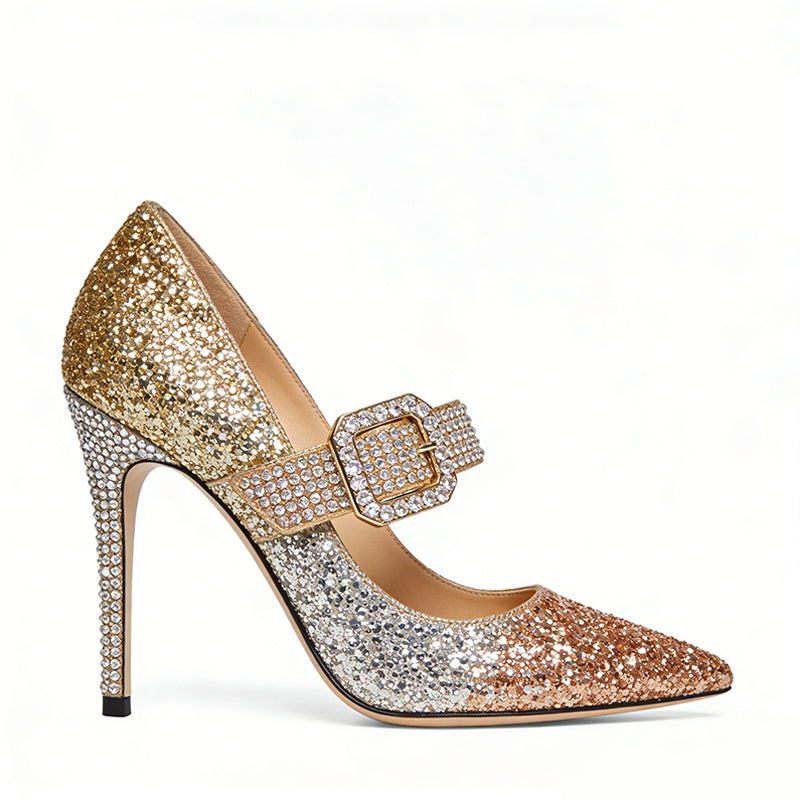 Pointed Toe Stiletto Dreamy Sparkly Dinner Highlight Heels