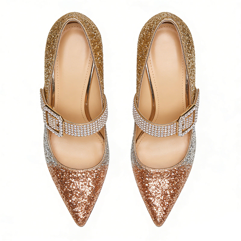 Pointed Toe Stiletto Dreamy Sparkly Dinner Highlight Heels