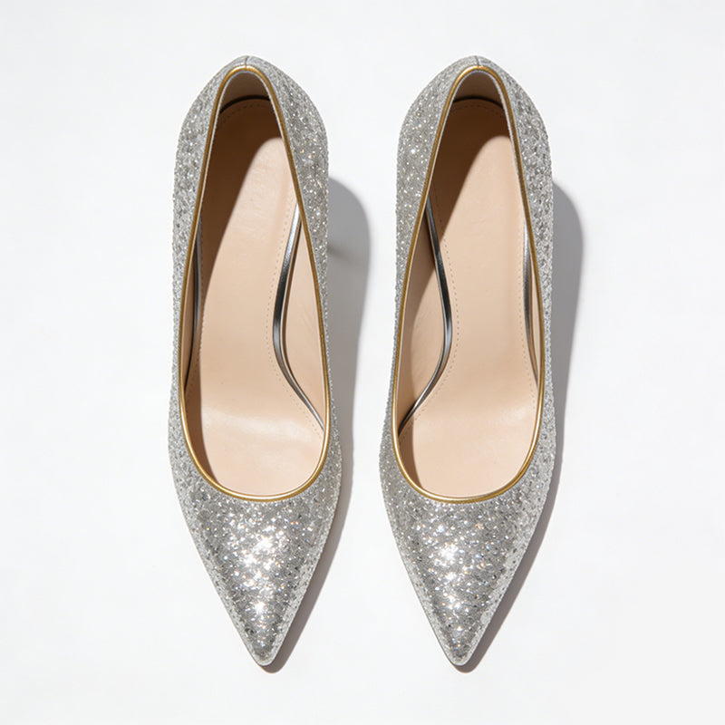 Pointed Toe Stiletto Exquisite Shiny Daily Banquet High Heels
