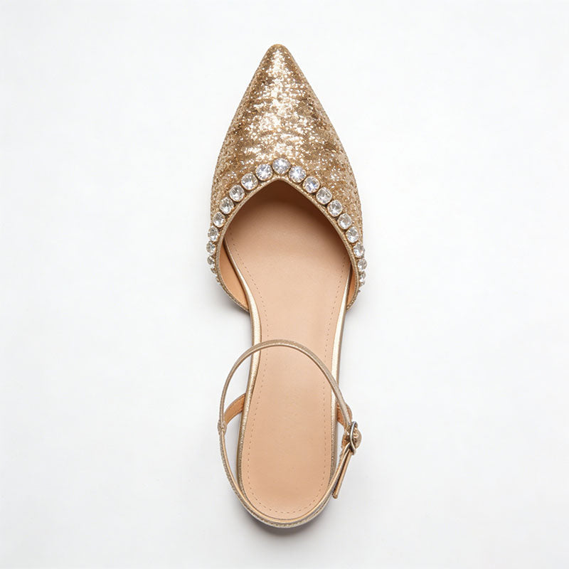 Shiny Slingback Flats Gorgeous Premium Texture Footwear