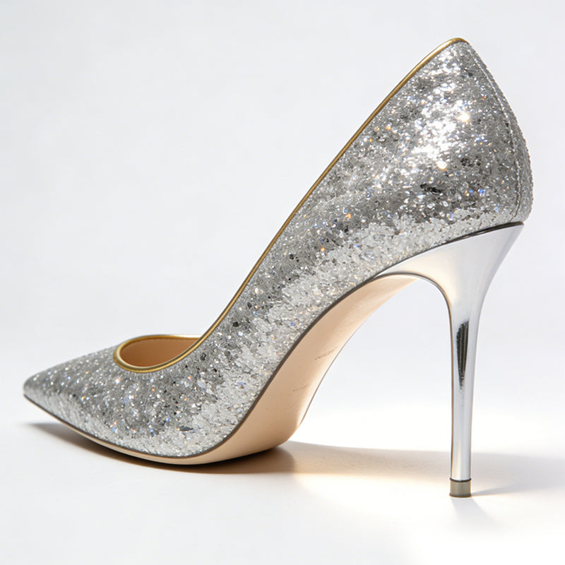 Pointed Toe Stiletto Exquisite Shiny Daily Banquet High Heels