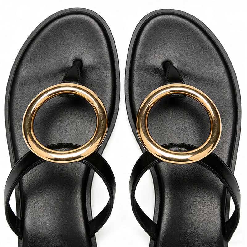 Women's Fashion Unique Daily Commuter Flip Flop Flat Sandals