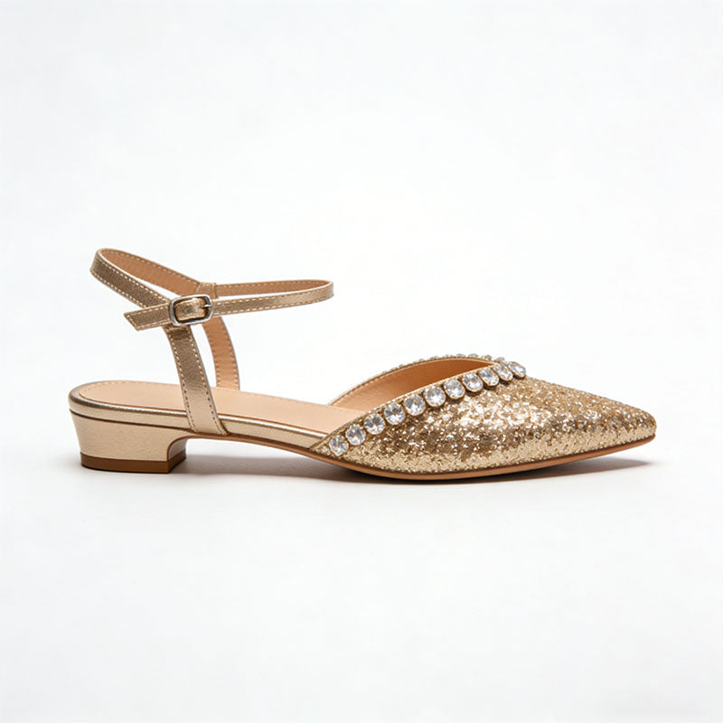 Shiny Slingback Flats Gorgeous Premium Texture Footwear