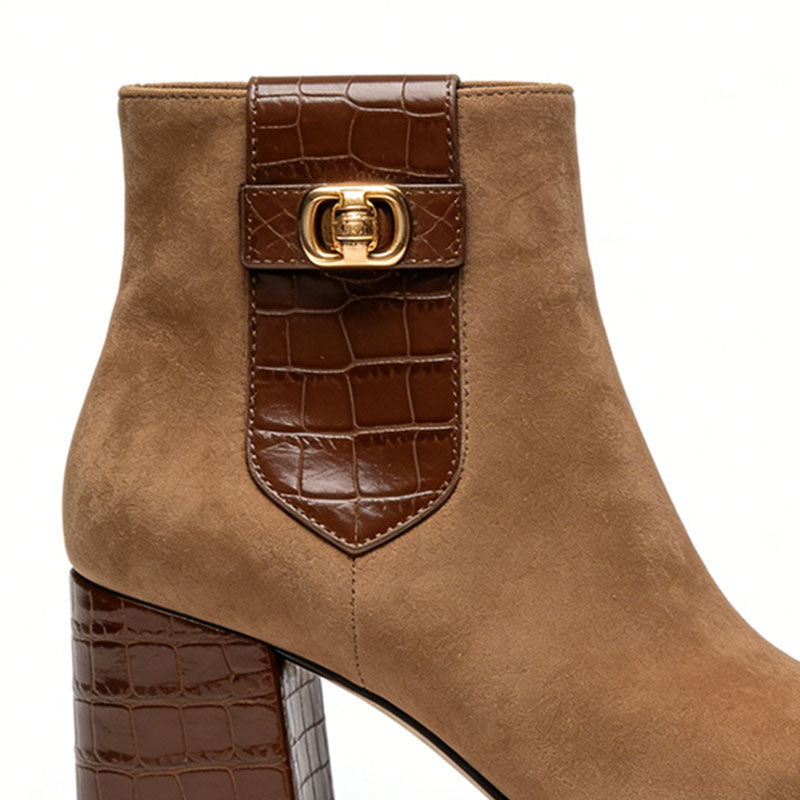 Simple Chunky Heel Women's Low Boots