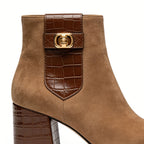 Simple Chunky Heel Women's Low Boots