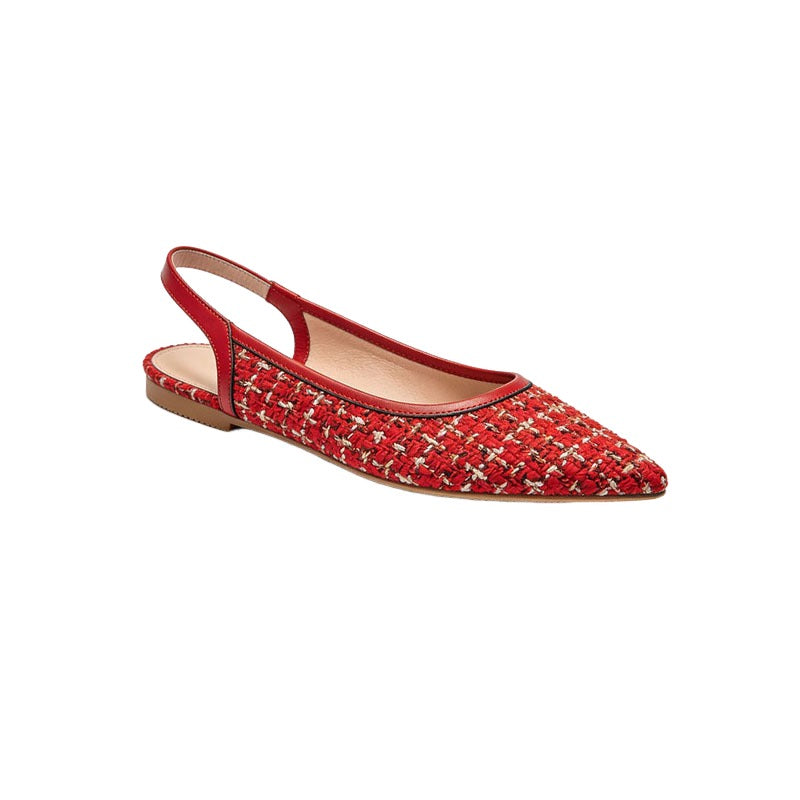 Pointed Toe Slingback Flats Fashion Premium Style