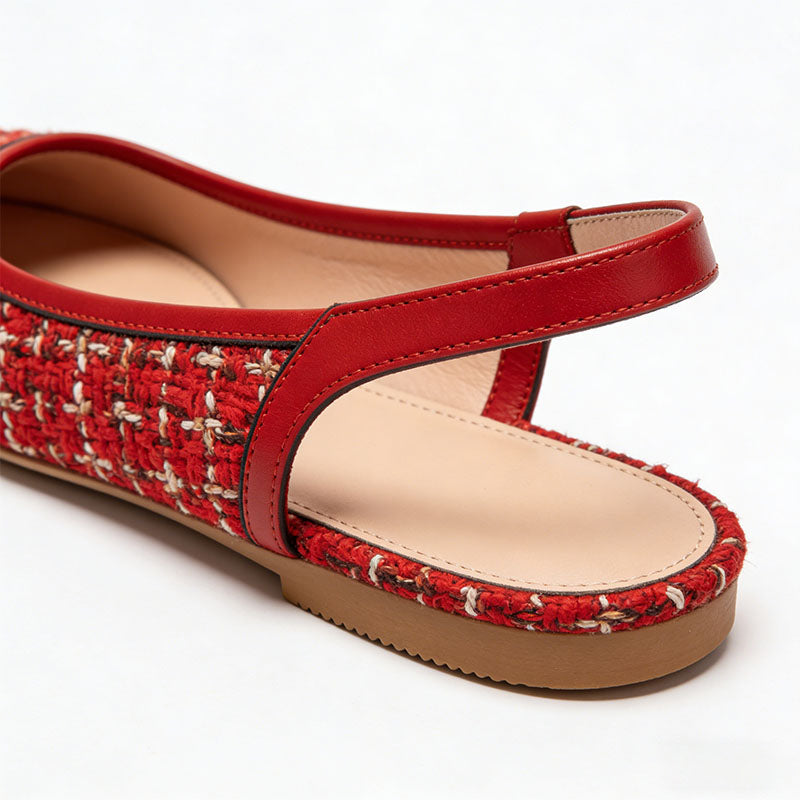 Pointed Toe Slingback Flats Fashion Premium Style
