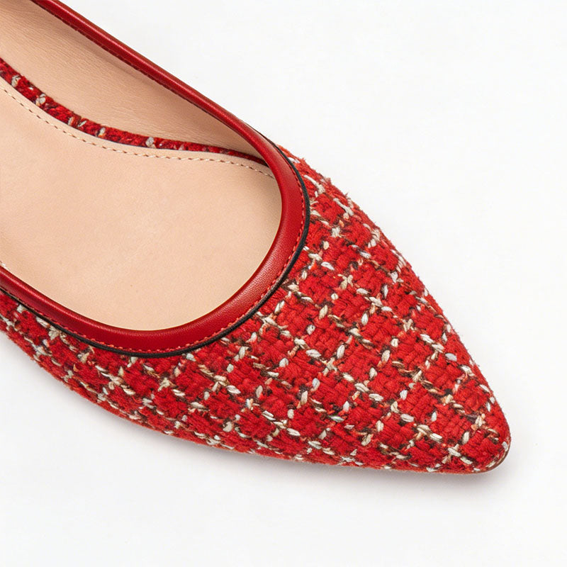 Pointed Toe Slingback Flats Fashion Premium Style