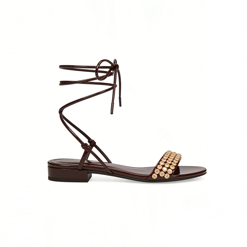 Luxury Exquisite Temperament Boosting Square Toe Flat Sandals