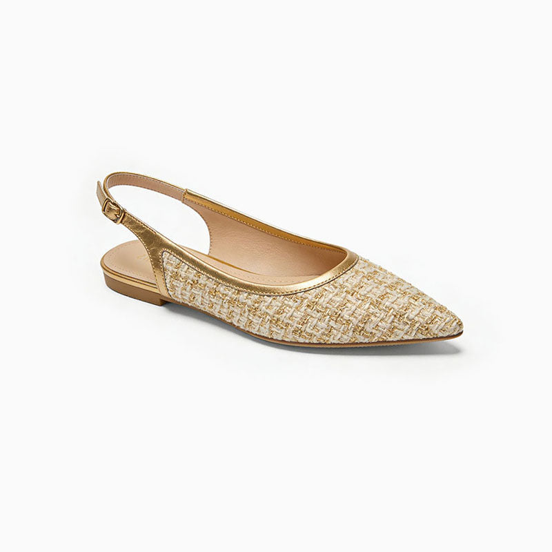 Luxury Pointed Toe Slingback Flats Exquisite Elegant Style