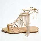 Luxury Gorgeous Banquet Date Flip Flop Flat Sandals