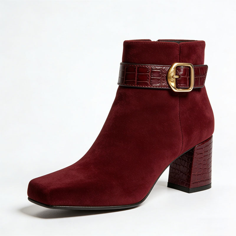 Fashionable Buckle Women's Low Boots Low-Top Boots