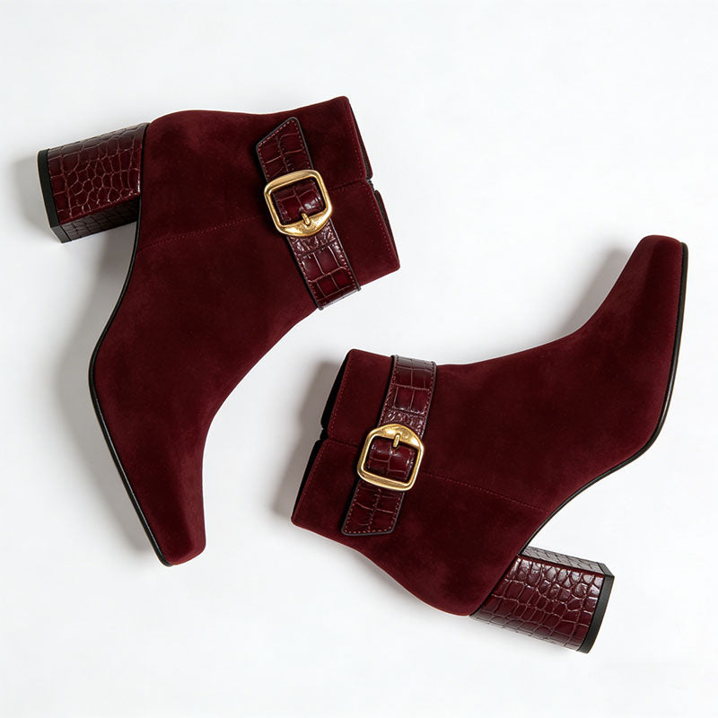 Fashionable Buckle Women's Low Boots Low-Top Boots
