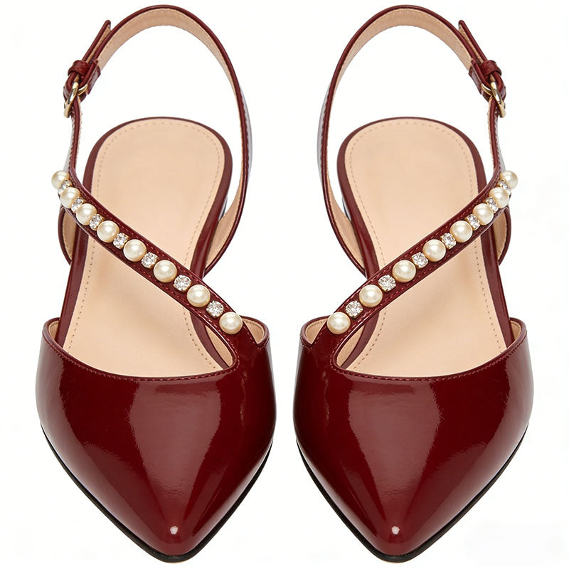 Retro Slingback Flats Luxury Elegant Style