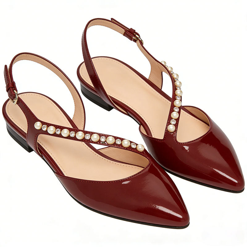 Retro Slingback Flats Luxury Elegant Style