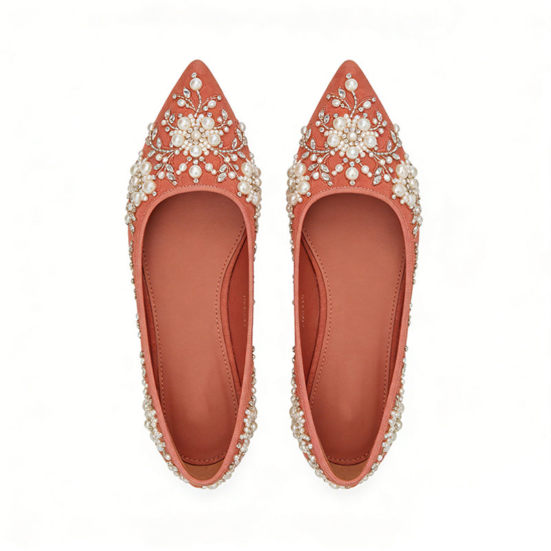Gentle Romantic Commuter Eye Catching Pointed Toe Ballet Flats